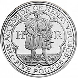 Large Reverse for £5 2009 coin