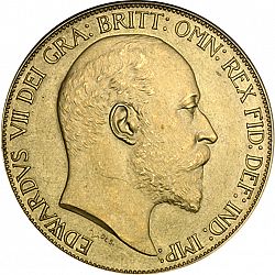 Large Obverse for Five Pounds 1902 coin