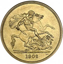 Large Reverse for Five Pounds 1902 coin