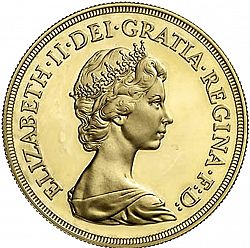 Large Obverse for Five Pounds 1984 coin