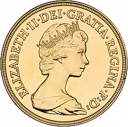 Large Obverse for Five Pounds 1984 coin