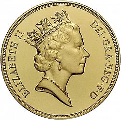 Large Obverse for Five Pounds 1985 coin