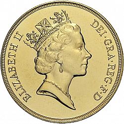 Large Obverse for Five Pounds 1986 coin