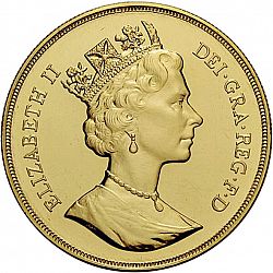 Large Obverse for Five Pounds 1987 coin