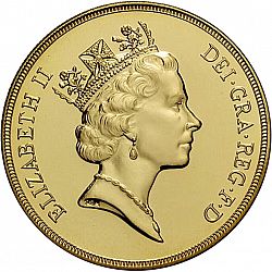 Large Obverse for Five Pounds 1994 coin