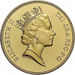 Large Obverse for Five Pounds 1996 coin