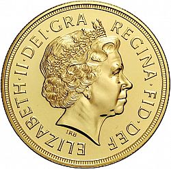 Large Obverse for Five Pounds 2003 coin