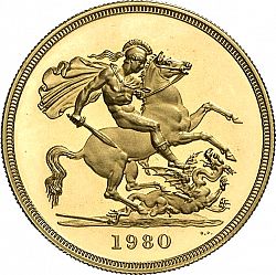 Large Reverse for Five Pounds 1980 coin