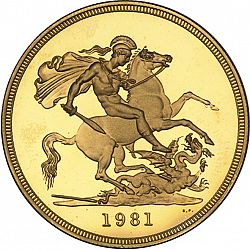 Large Reverse for Five Pounds 1981 coin