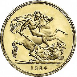 Large Reverse for Five Pounds 1984 coin