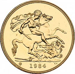 Large Reverse for Five Pounds 1984 coin