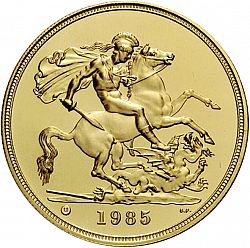 Large Reverse for Five Pounds 1985 coin