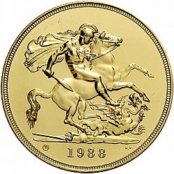 Large Reverse for Five Pounds 1988 coin