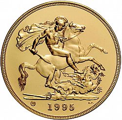 Large Reverse for Five Pounds 1995 coin