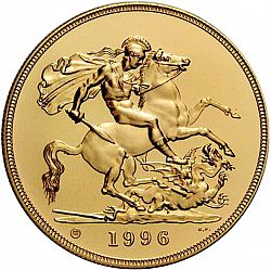 Large Reverse for Five Pounds 1996 coin