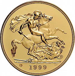 Large Reverse for Five Pounds 1999 coin