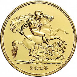 Large Reverse for Five Pounds 2003 coin