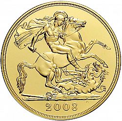 Large Reverse for Five Pounds 2008 coin
