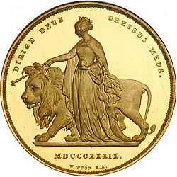 Large Reverse for Five Pounds 1839 coin