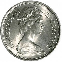 Large Obverse for 5p 1968 coin