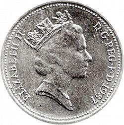 Large Obverse for 5p 1987 coin