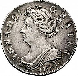 Large Obverse for Sixpence 1703 coin
