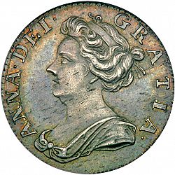 Large Obverse for Sixpence 1705 coin