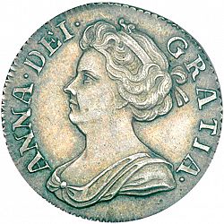Large Obverse for Sixpence 1707 coin