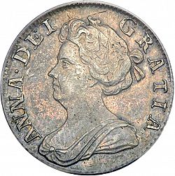 Large Obverse for Sixpence 1708 coin