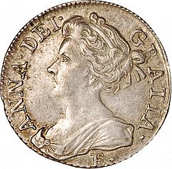 Large Obverse for Sixpence 1708 coin