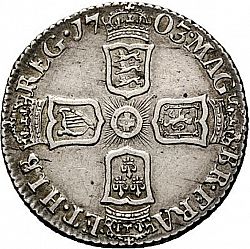 Large Reverse for Sixpence 1703 coin