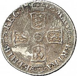 Large Reverse for Sixpence 1705 coin