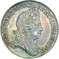 Large Obverse for Sixpence 1717 coin
