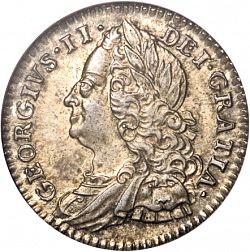 Large Obverse for Sixpence 1750 coin