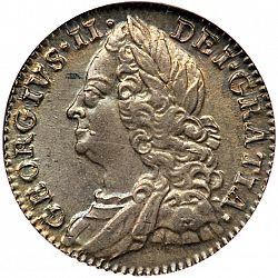 Large Obverse for Sixpence 1757 coin