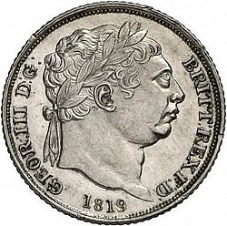 Large Obverse for Sixpence 1819 coin
