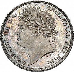 Large Obverse for Sixpence 1821 coin