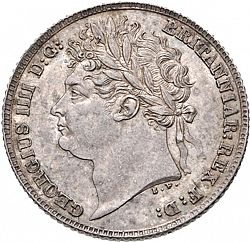 Large Obverse for Sixpence 1824 coin