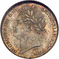 Large Obverse for Sixpence 1825 coin
