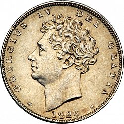 Large Obverse for Sixpence 1826 coin