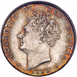 Large Obverse for Sixpence 1828 coin