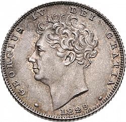 Large Obverse for Sixpence 1829 coin