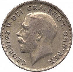 Large Obverse for Sixpence 1921 coin