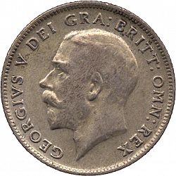 Large Obverse for Sixpence 1925 coin