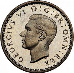 Large Obverse for Sixpence 1939 coin