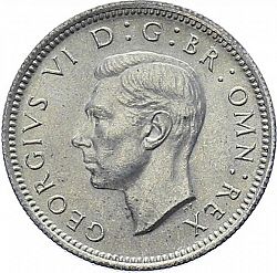 Large Obverse for Sixpence 1946 coin