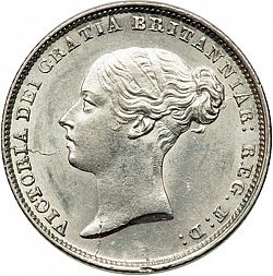 Large Obverse for Sixpence 1850 coin