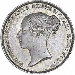 Large Obverse for Sixpence 1853 coin