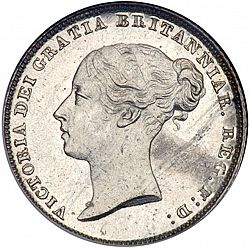 Large Obverse for Sixpence 1855 coin