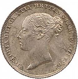 Large Obverse for Sixpence 1856 coin